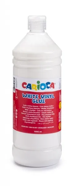 Colla Bianca Carioca 1L - Tappo con Dosatore - Adatta per Carta e Cartone - Asciugatura Trasparente - Colore Bianco - immagine 1