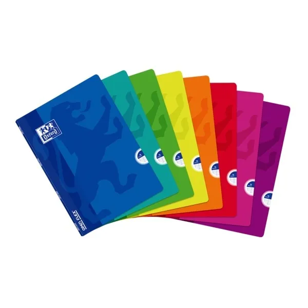 Quaderno Oxford School Classic Openflex A4 con punti metallici - Copertina in plastica resistente - Righe singole - 48 fogli - Colori assortiti - immagine 1