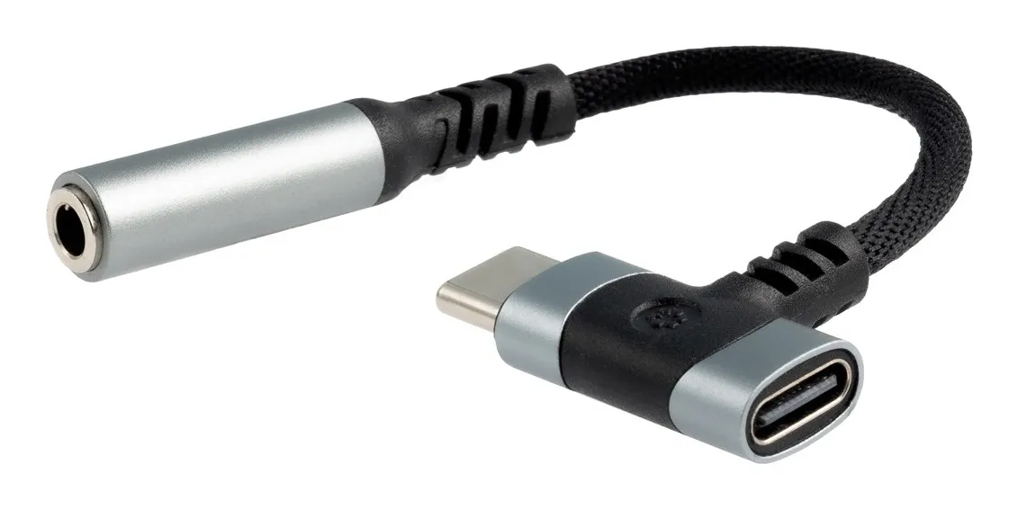 Nanocable 10.24.1207 adattatore per inversione del genere dei cavi USB-C + USB-C 3.5 mm Nero - immagine 1