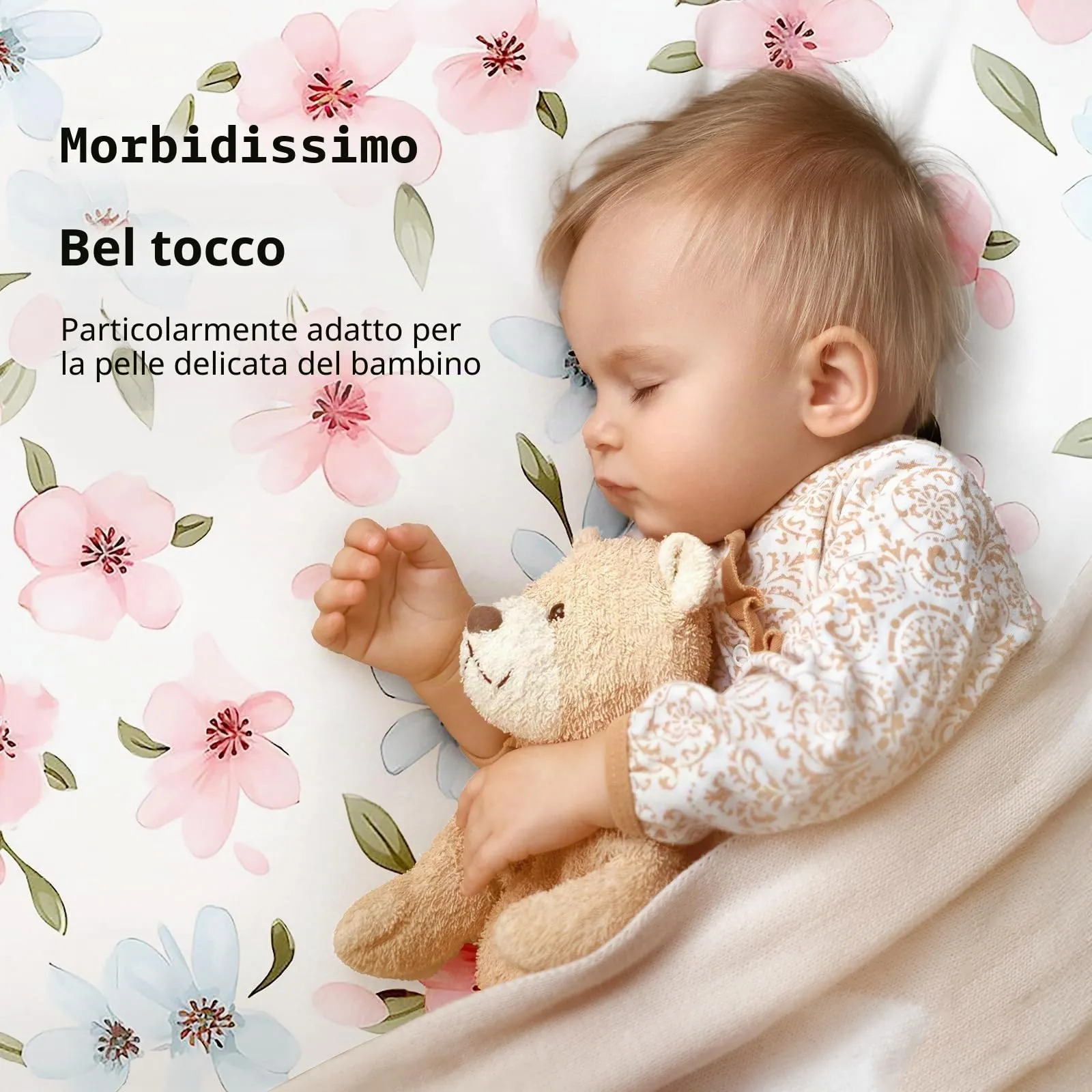 Fiemol Lenzuola Culla Next to Me 83x50cm, Confezione da 3 Coprimaterassi per Culla Neonato, Lenzuola con Angoli Elasticizzate in Microfibra Ultra Morbida e Setosa, Rosa e Farfalla - immagine 2