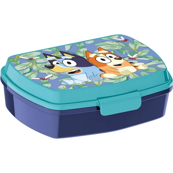 Safta Bluey - Piastra per sandwich - PVC senza BPA - Chiusura ermetica a scatto - Rettangolare - Blu - immagine 1