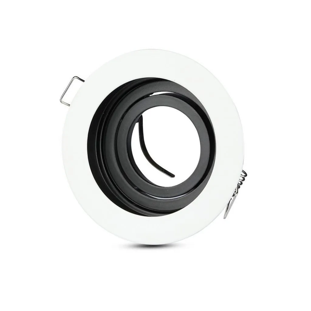 V-TAC Portafaretto LED da Incasso Rotondo GU10 e GU5.3 (MR16) Colore Bianco Orientabile - immagine 1