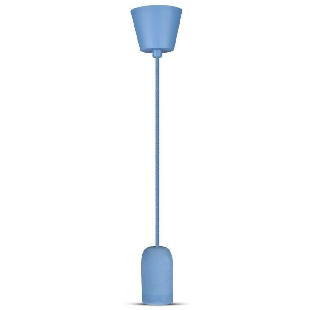 V-TAC Lampadario LED a Cilindro in Calcestruzzo con Portalampada E27 (Max 60W) Colore Blu - immagine 1