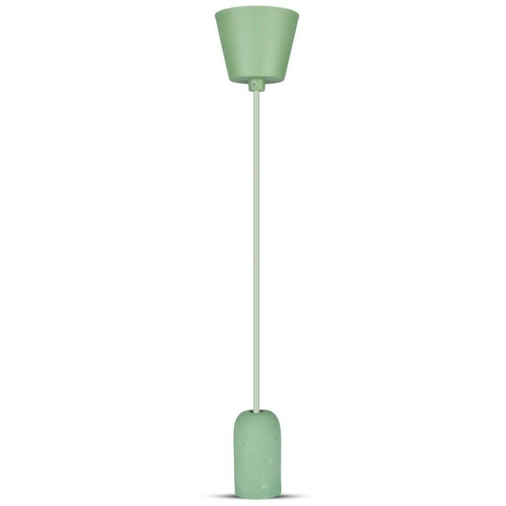V-TAC Lampadario LED a Cilindro in Calcestruzzo con Portalampada E27 (Max 60W) Colore Verde - immagine 1