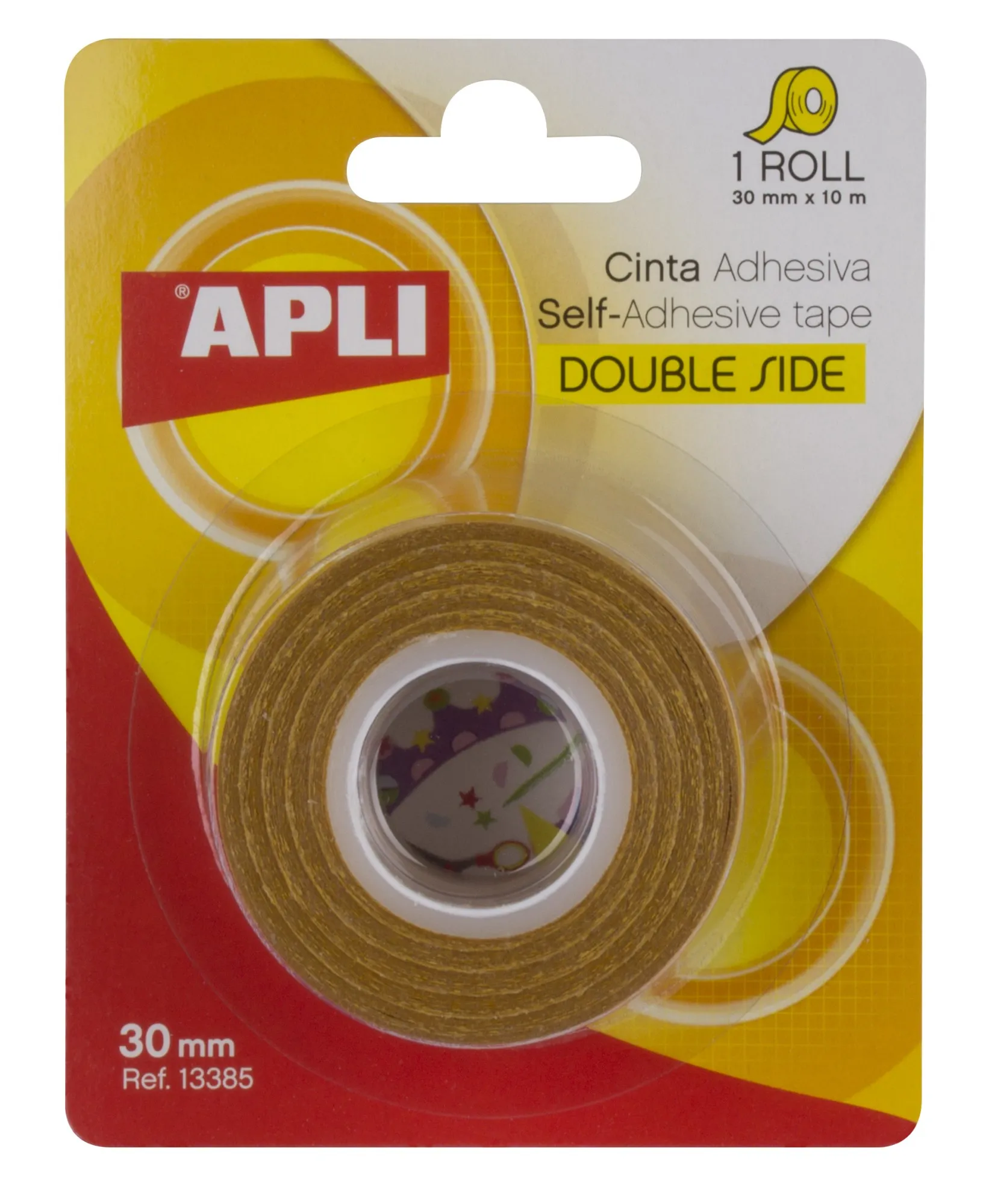 Nastro biadesivo Apli 30 mm x 10 m - Facile da tagliare e applicare - Adesione forte e duratura - Trasparente - immagine 1