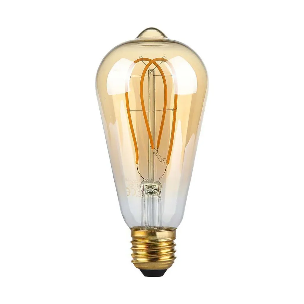 V-TAC Lampadina LED E27 5W ST64 Filamento Ambrato 1800K - immagine 1
