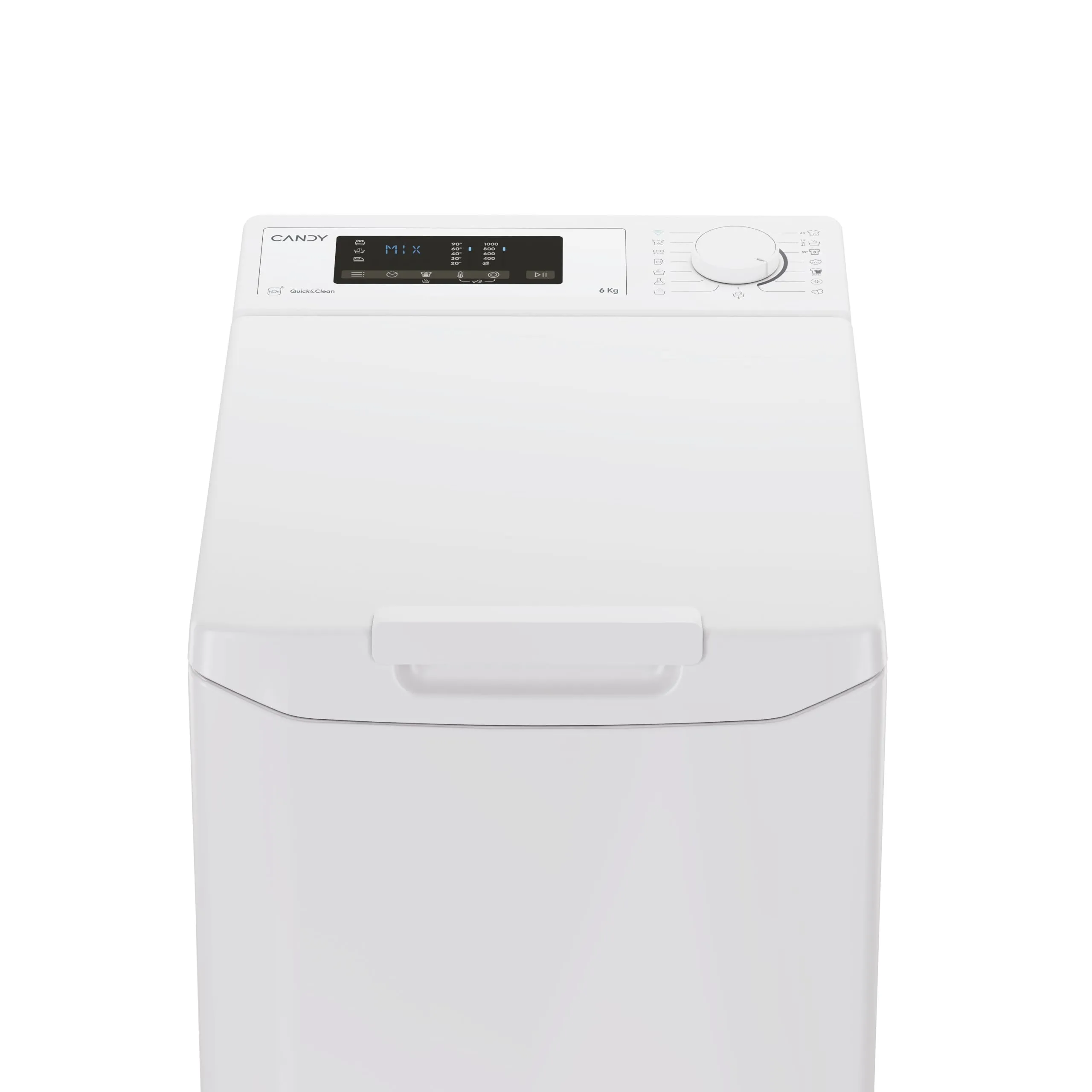 Candy ProWash 300 TCA063D3-S Lavatrice Carica dall'alto 6KG, 1000RPM, Display digitale, Controllo vocale, Connettività Wi-Fi, Snap & Wash, 17cicli, avvio ritardato 24H, apertura Gentle Touch, 75DB, - immagine 3