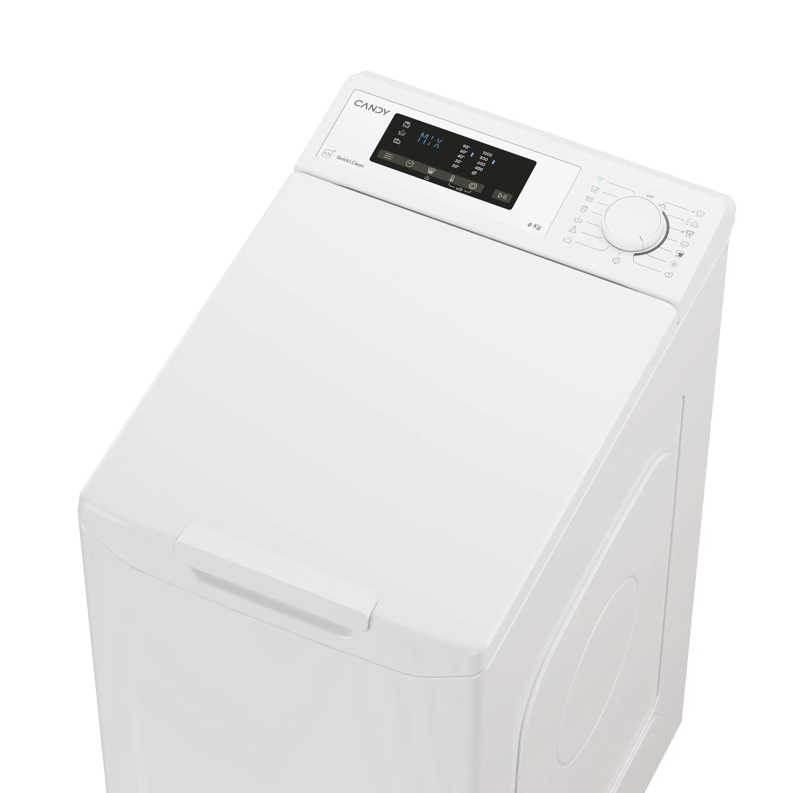 Candy ProWash 300 TCA063D3-S Lavatrice Carica dall'alto 6KG, 1000RPM, Display digitale, Controllo vocale, Connettività Wi-Fi, Snap & Wash, 17cicli, avvio ritardato 24H, apertura Gentle Touch, 75DB, - immagine 4