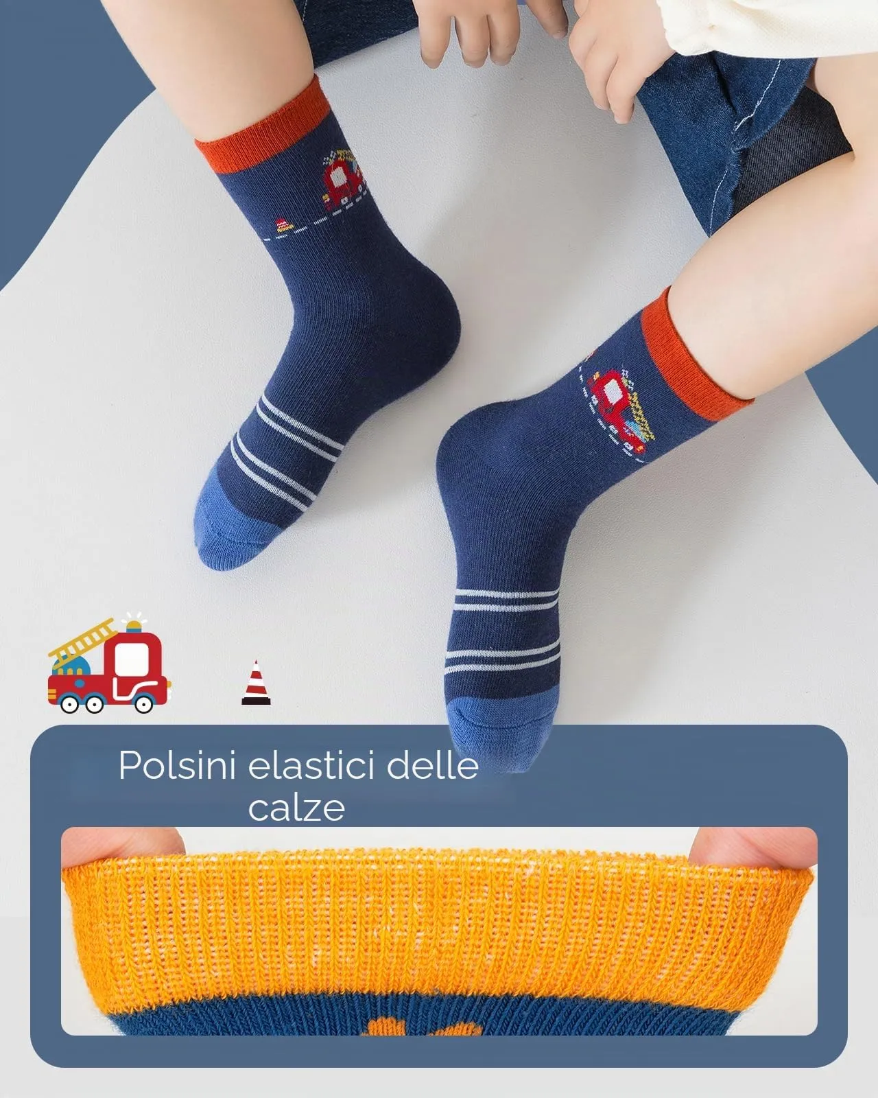 Kyopp 5 Paia Calzini per Bambini e Ragazze e Ragazzi Divertenti Calzini Animali in Cotone Unisex per Crew Socks 21-37 - immagine 3