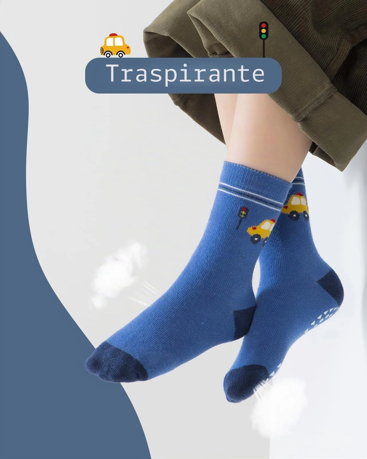 Kyopp 5 Paia Calzini per Bambini e Ragazze e Ragazzi Divertenti Calzini Animali in Cotone Unisex per Crew Socks 21-37 - immagine 4