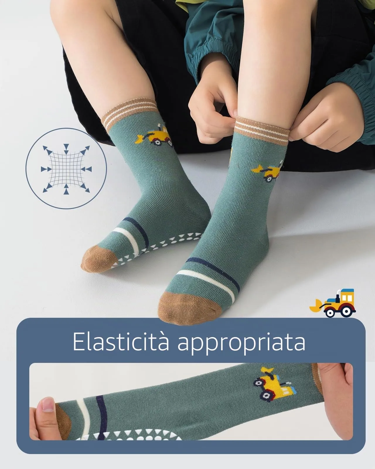 Kyopp 5 Paia Calzini per Bambini e Ragazze e Ragazzi Divertenti Calzini Animali in Cotone Unisex per Crew Socks 21-37 - immagine 5