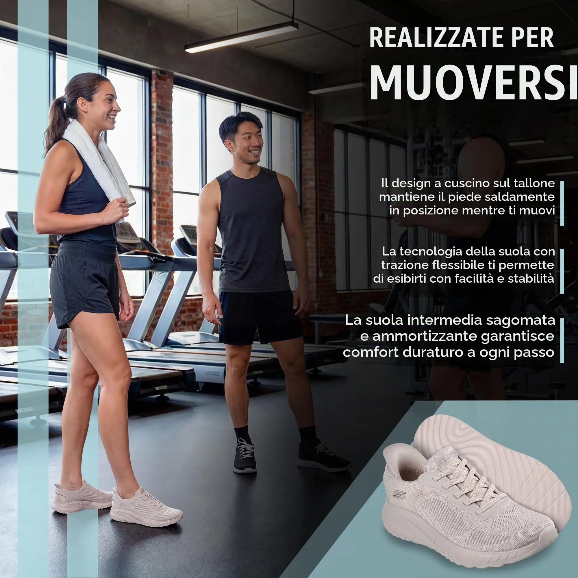 Skechers Bobs Squad Chaos da Donna, Tessuto Naturale, 35 EU - immagine 3