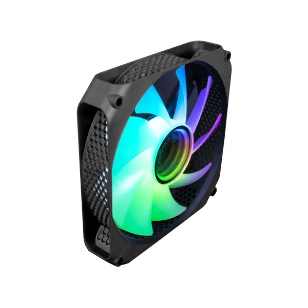 Ventola ARGB Coolbox Infinity - Effetto Tunnel Colorato - Silenziosa - Cuscinetto Idraulico - Nero - immagine 1