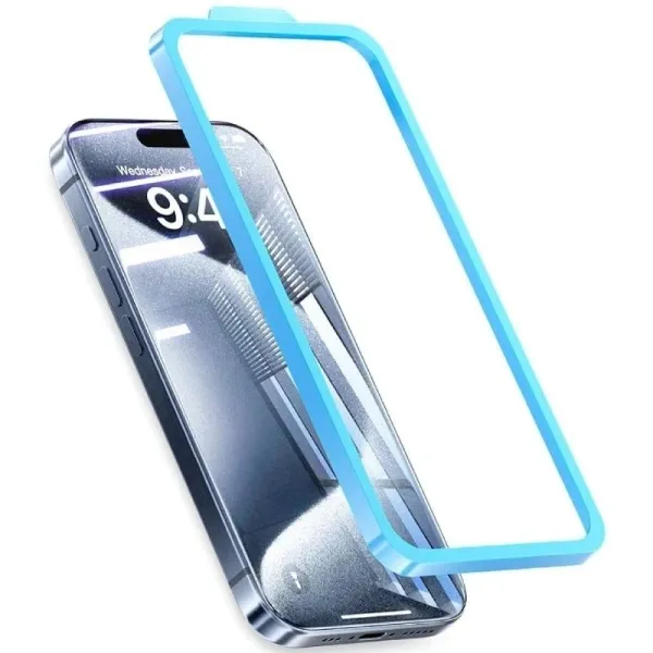 Pellicola protettiva Vention per iPhone 16 Plus - Vetro temperato - Strumento di installazione - Blu - immagine 1