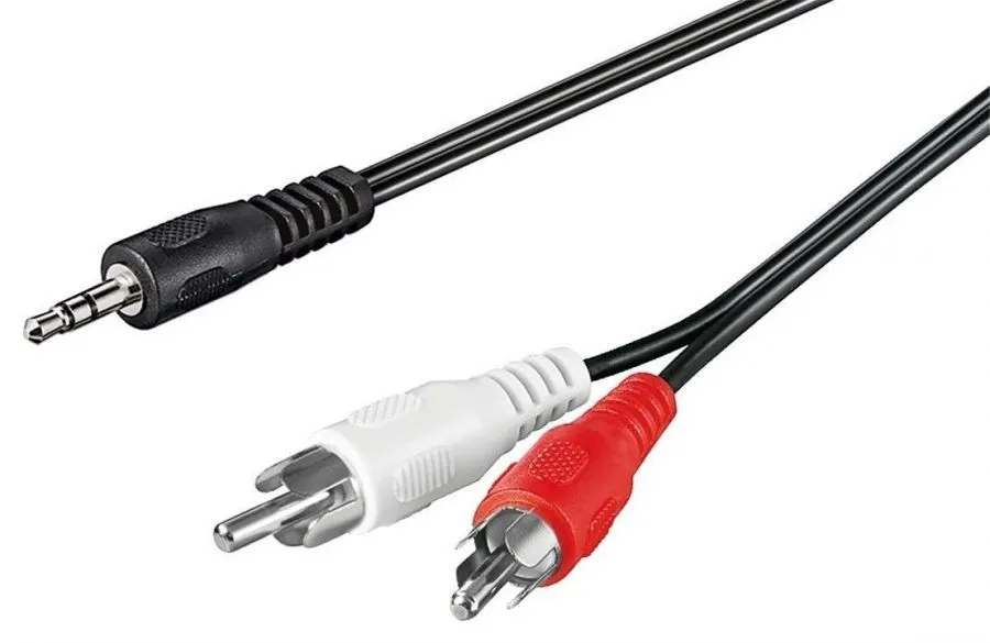 Cavo Stereo Per Collegamento Casse/Pc - 1 Connettore 3.5 Mm./ 2 Connettori Cinch (Rca) Maschio Mt.10 - immagine 1