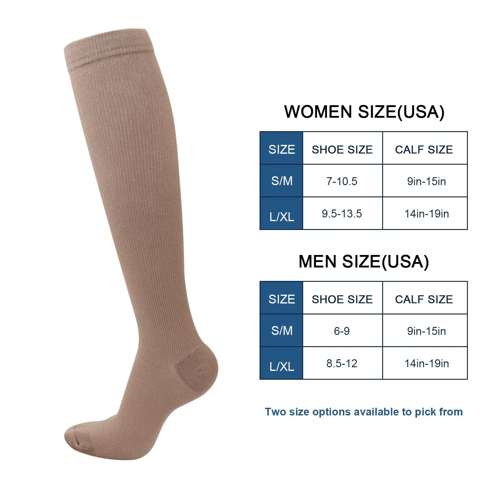 DRESHOW 4 Paia Calze a Compressione per Donna e Uomo Circolazione Miglior Supporto Alla per Atletica,Corsa,Ciclismo,Viaggi - immagine 4