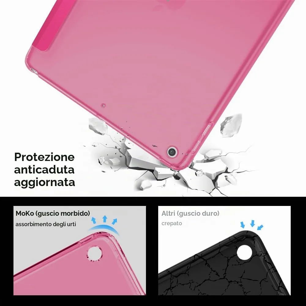 MoKo Cover per iPad 9a/8a/7a Gen 10,2" 2021/2020/2019, Rosa Brillante - immagine 3