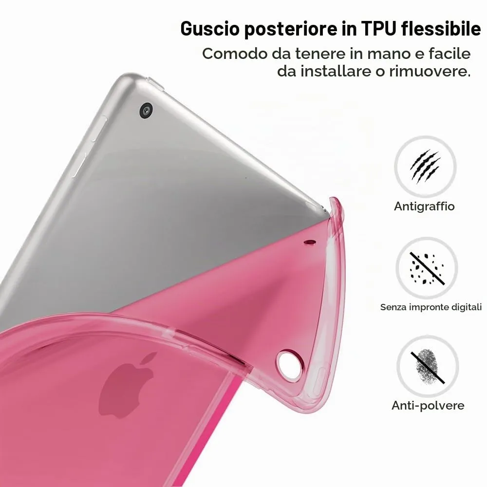 MoKo Cover per iPad 9a/8a/7a Gen 10,2" 2021/2020/2019, Rosa Brillante - immagine 6