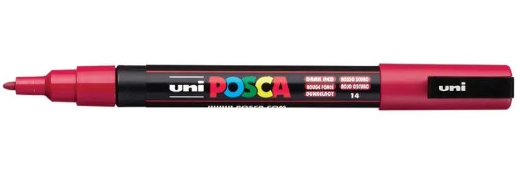 POSCA PC-3M Rosso scuro - immagine 1