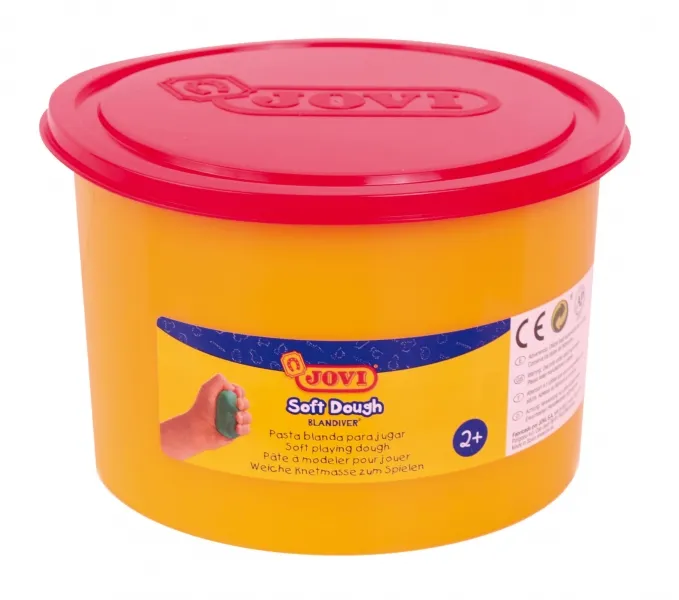 Pasta modellabile Jovi Soft Dough Blandiver Barattolo da 460 gr - Morbida e flessibile - Facile da impastare e modellare - Ideale per principianti della modellazione - Colore rosso - immagine 1
