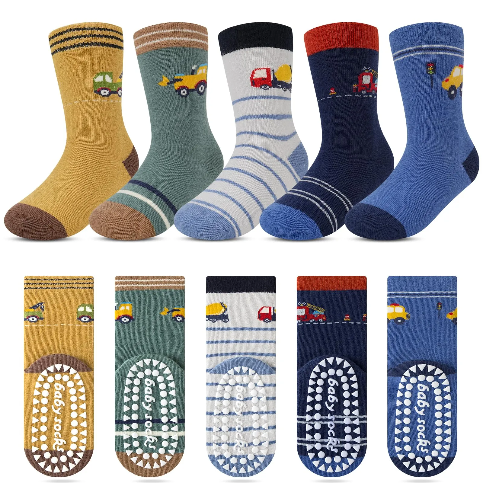 Kyopp 5 Paia Calzini per Bambini e Ragazze e Ragazzi Divertenti Calzini Animali in Cotone Unisex per Crew Socks 21-37 - immagine 1