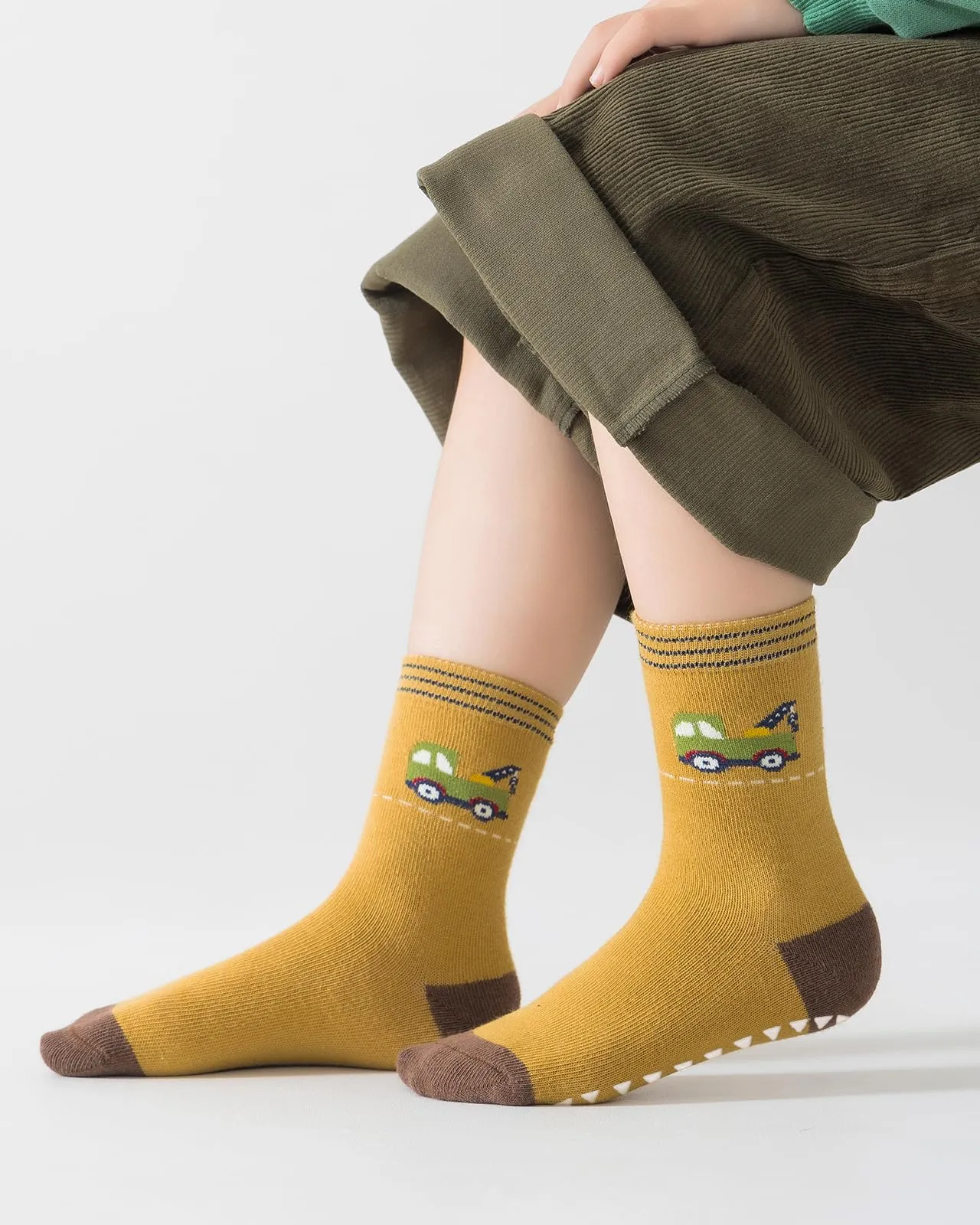 Kyopp 5 Paia Calzini per Bambini e Ragazze e Ragazzi Divertenti Calzini Animali in Cotone Unisex per Crew Socks 21-37 - immagine 2
