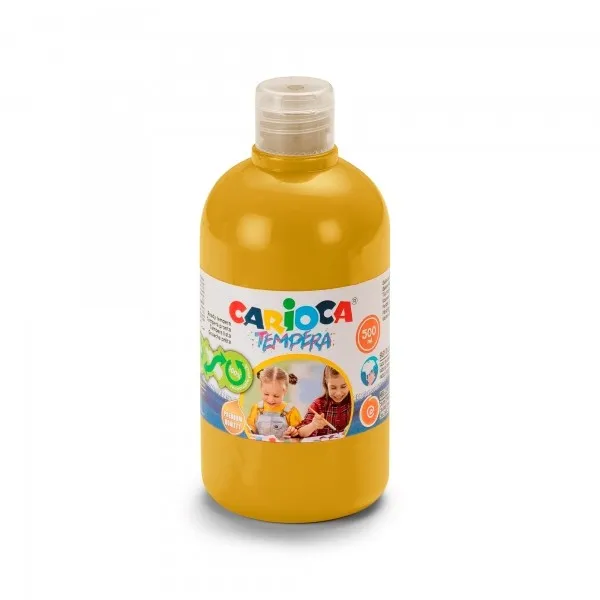 Tempera Carioca Flacone - 500ml - Colori Super Lavabili - Facili da Miscelare - Applicabili su Materiali Porosi - Elevata Opacità - Colore Oro - immagine 1