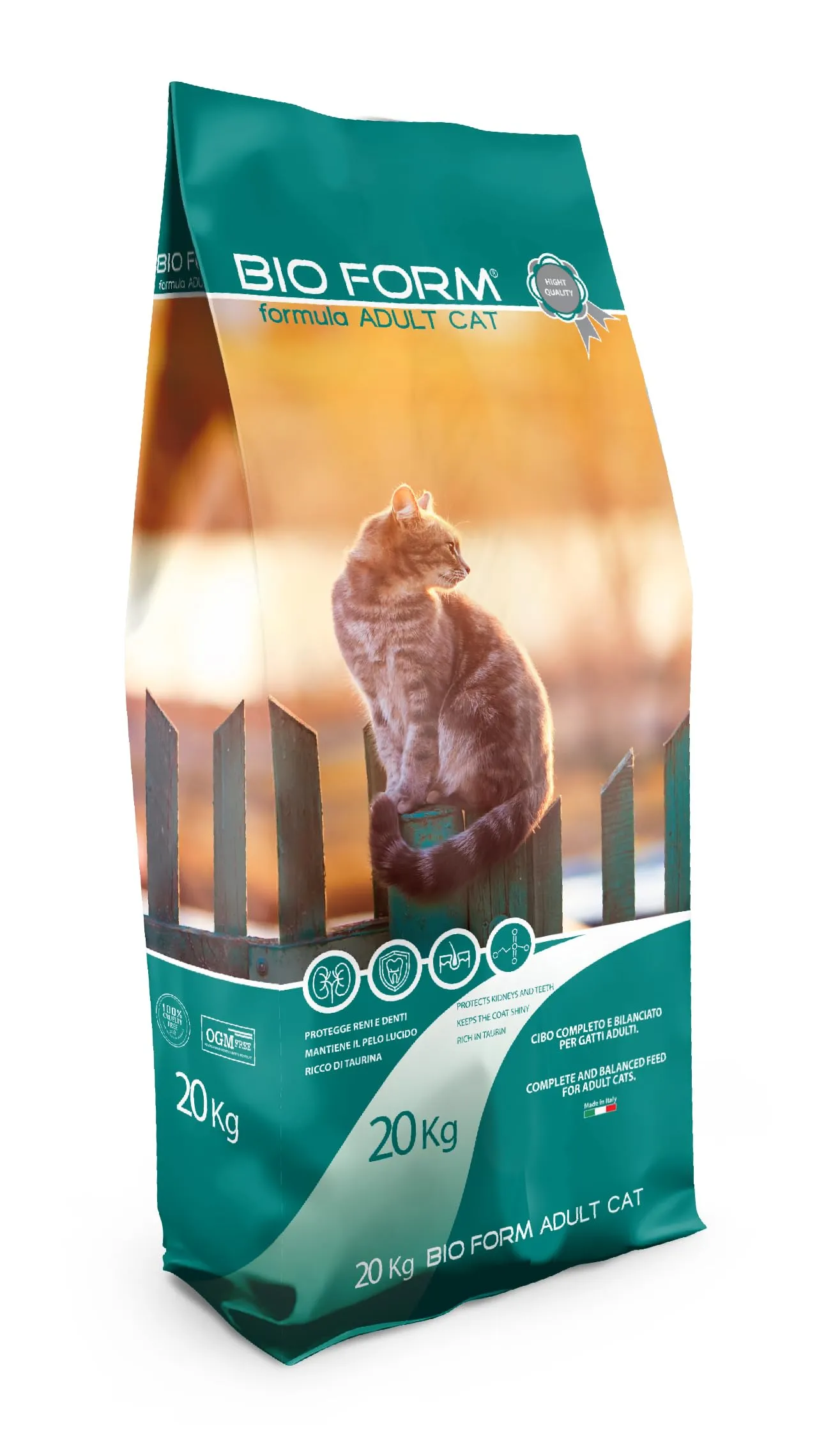 BIO FORM CAT ADULT MIX Pollo con Pesce e Verdure 20Kg. Alimento completo per Gatti adulti. Croccantini per gatti. Cibo secco per gatti. - immagine 1