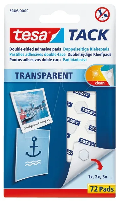TESA 59408-00000 Puntina&Chiodino Trasparente 72 pz - immagine 1