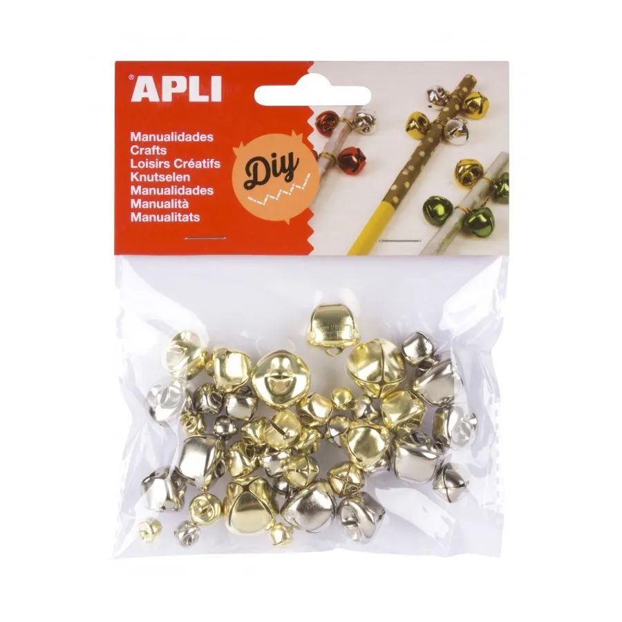 Apli Pack con 40 campanellini oro e argento - Misure assortite - immagine 1