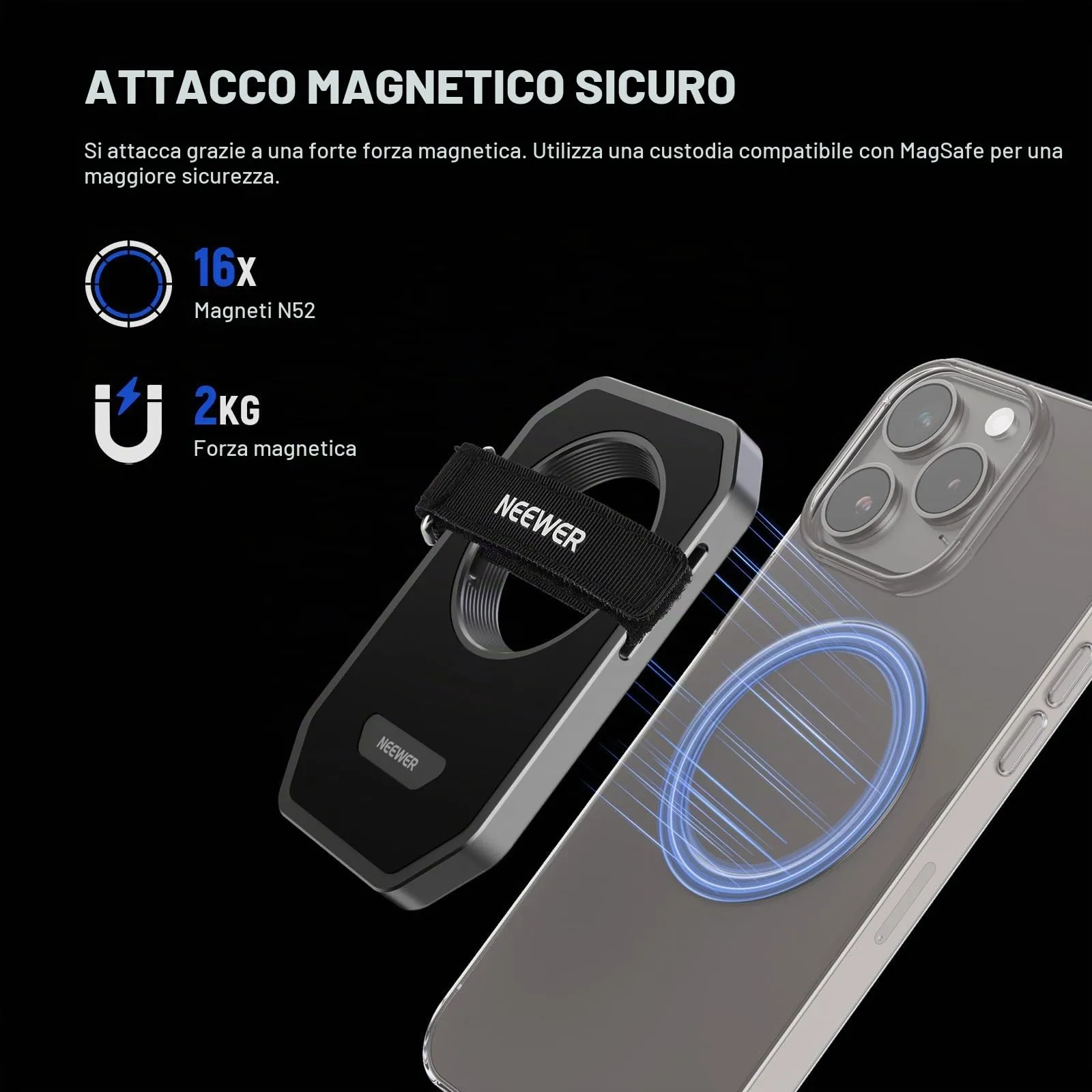 NEEWER Supporto SSD Magnetico con Chiusura a Strappo Migliorata, PA040 - immagine 3