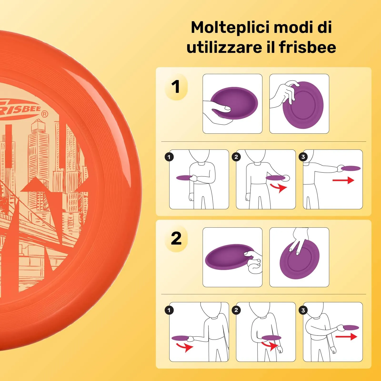 Wham-O Frisbee Disco Volante, 25.27 cm Giocattolo Leggero per Bambini Adolescenti Ragazzi e Ragazze dai 5+ Anni, Gioco per Spiaggia Parco e Giardino - 130g (53255-V1) - immagine 6