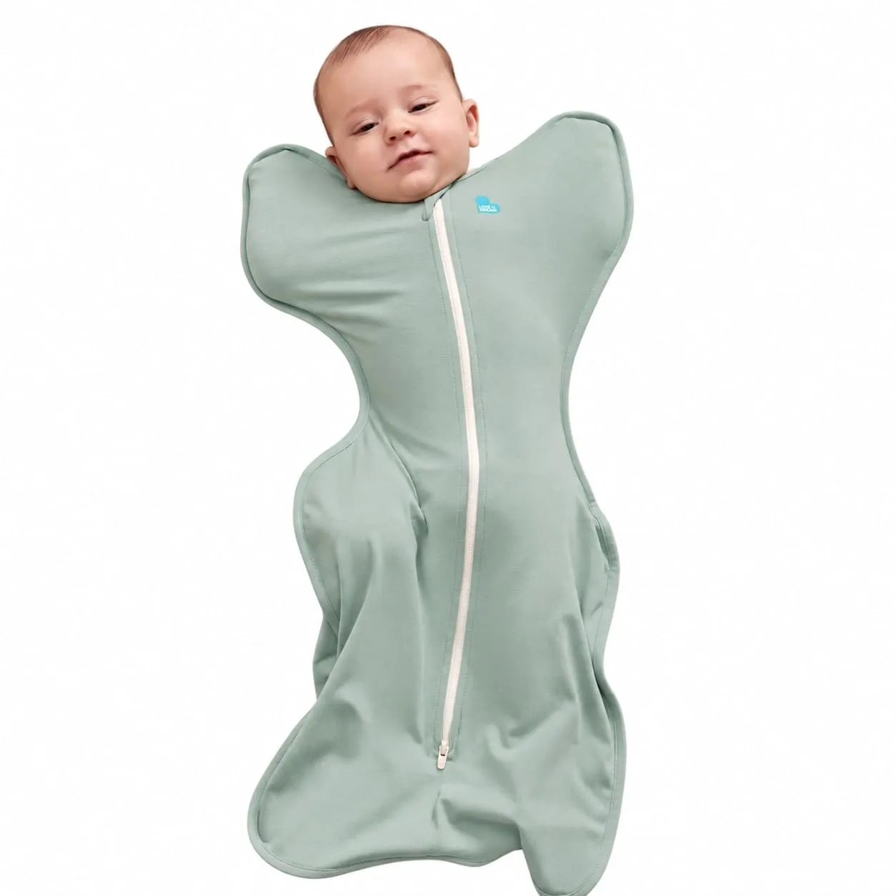 Love To Dream Swaddle Up, neonato 2,2-3,8 kg, oliva, vestibilità aderente per un buon sonno, 0,2 Tog (24-27°C), lavabile in lavatrice e con doppia cerniera - immagine 1
