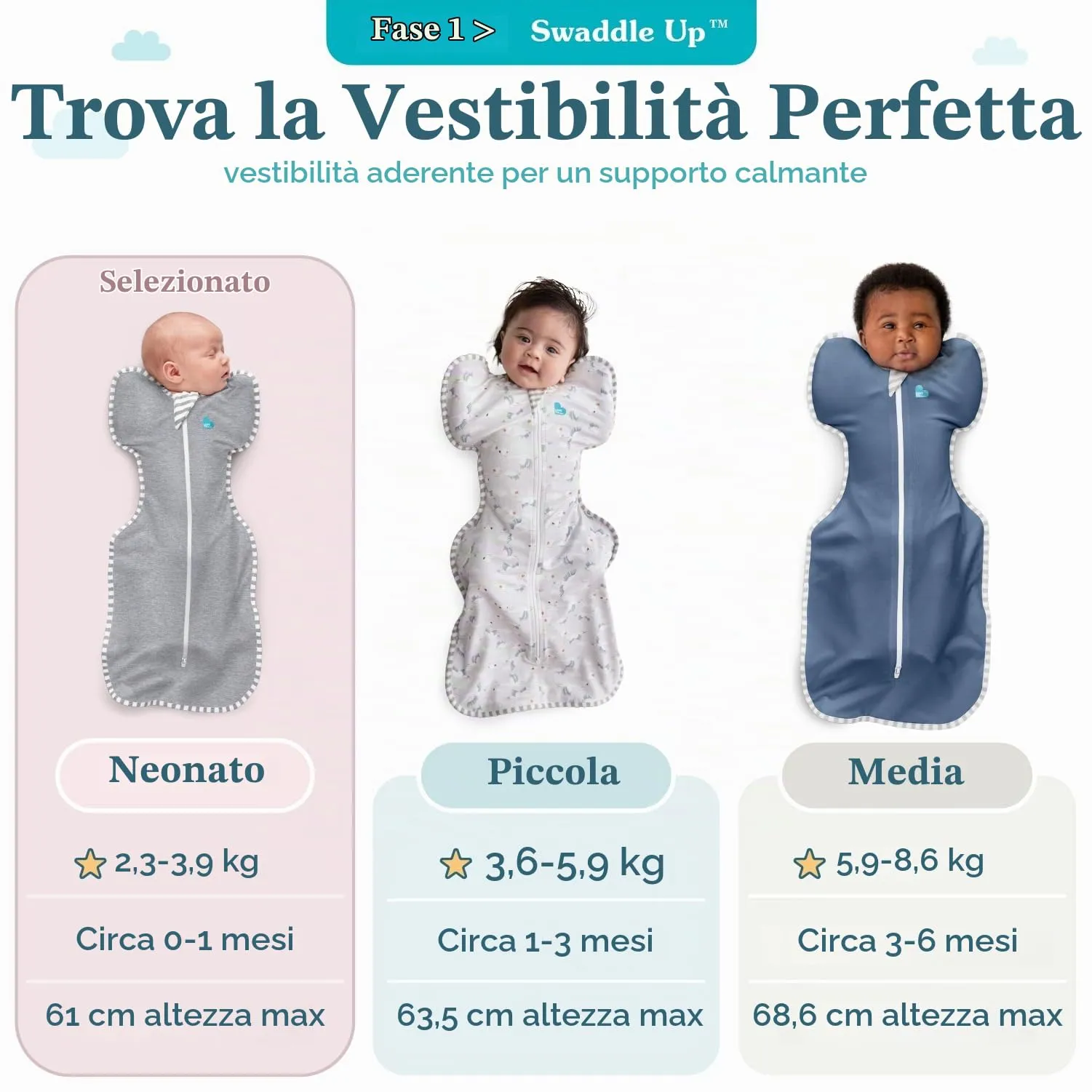 Love To Dream Swaddle Up, neonato 2,2-3,8 kg, oliva, vestibilità aderente per un buon sonno, 0,2 Tog (24-27°C), lavabile in lavatrice e con doppia cerniera - immagine 3