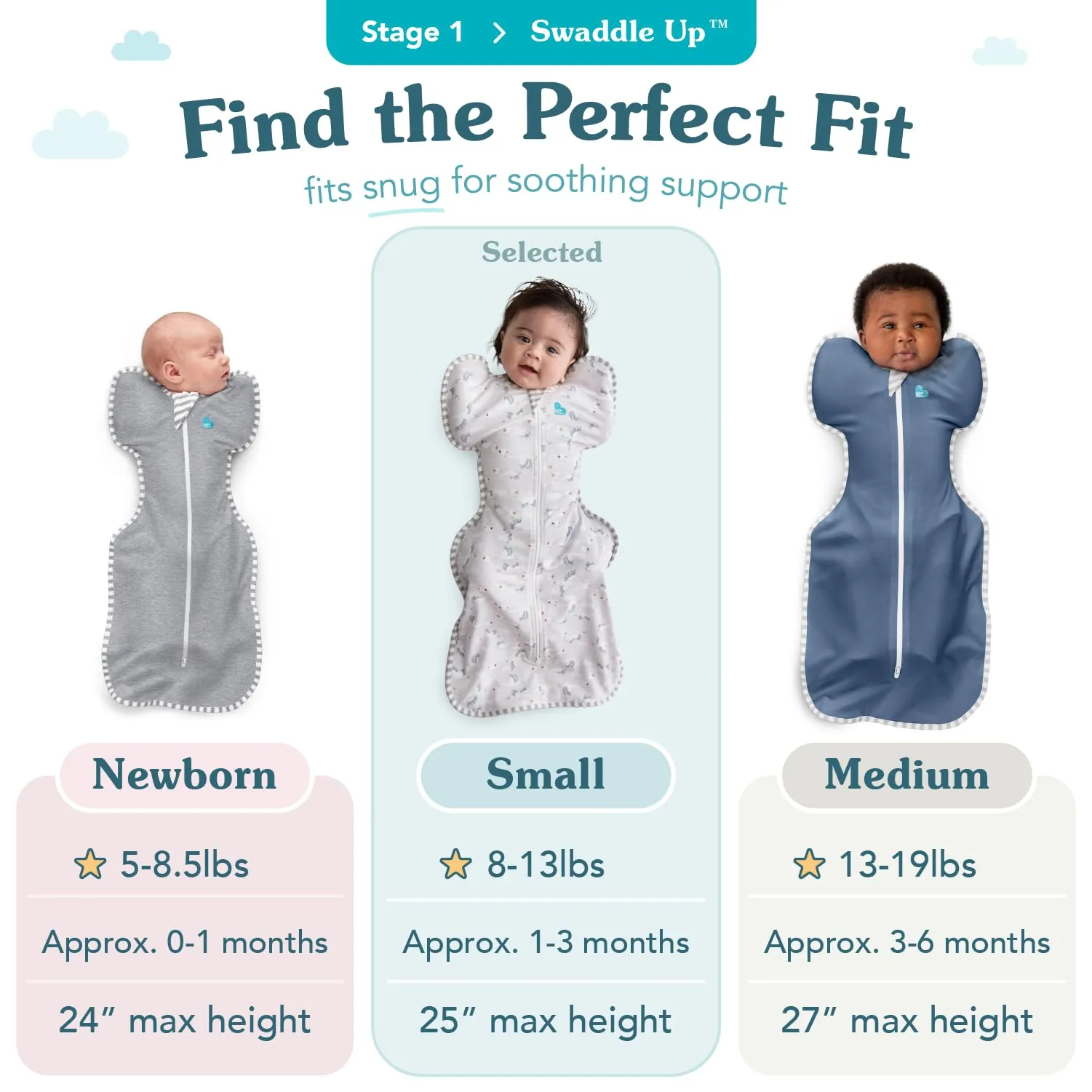 Love To Dream Swaddle UP, taglia piccola 3,5–6 kg - Oliva | Vestibilità aderente, favorisce un sonno sano | 0,2 Tog per primavera ed estate (24–27°C) | Cotone e doppia cerniera - immagine 3