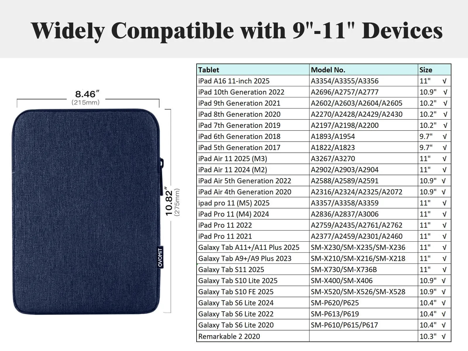 TiMOVO Custodia per Tablet 9-11", Indaco - immagine 2