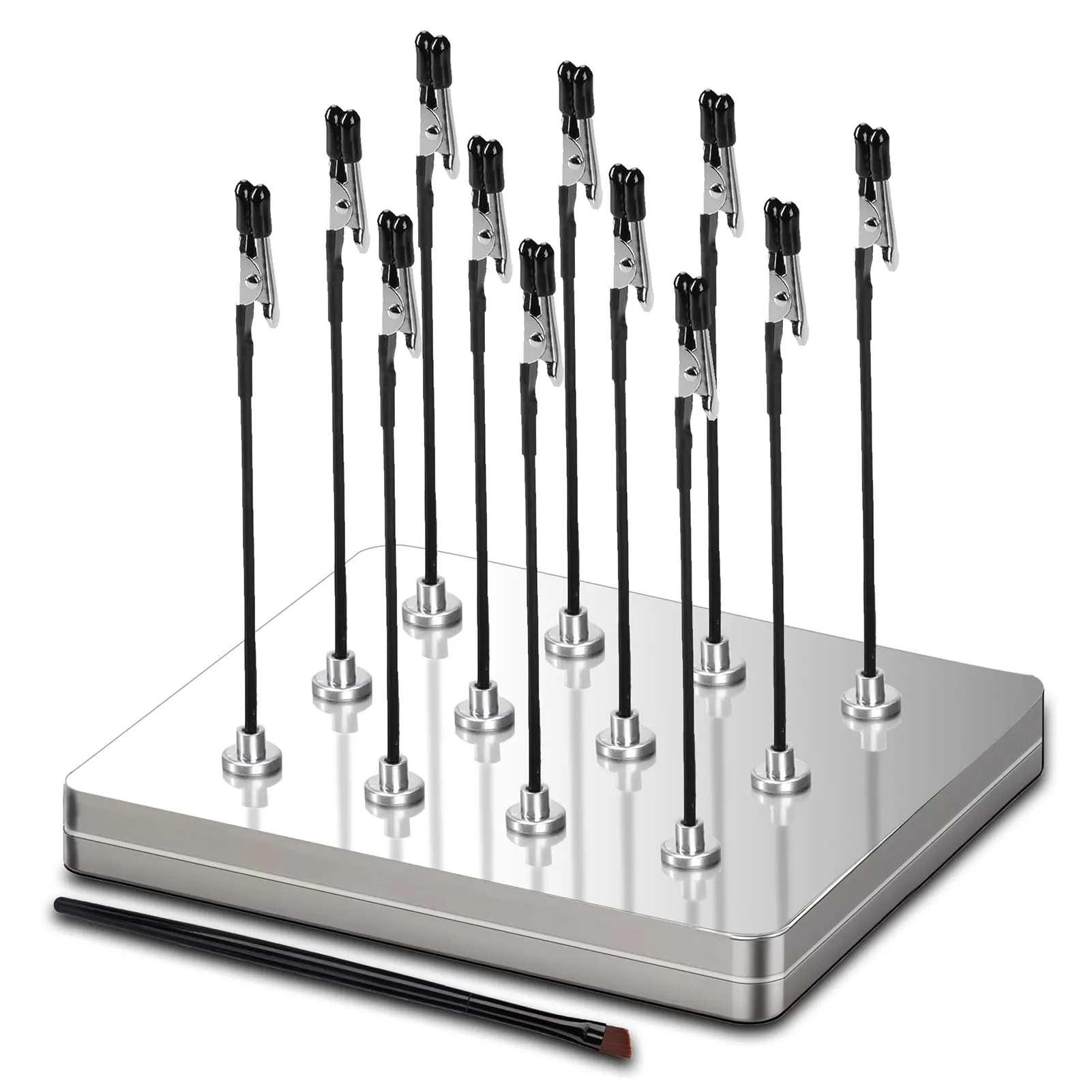 Supporti per modelli e basi per scatole di ferro.12 supporti flessibili per modelli con clip a coccodrillo e basi magnetiche, ideali per modellismo, circuiti stampati, saldatura e bricolage - immagine 1