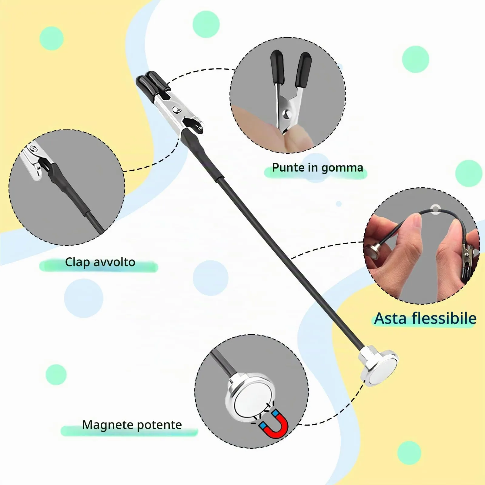 Supporti per modelli e basi per scatole di ferro.12 supporti flessibili per modelli con clip a coccodrillo e basi magnetiche, ideali per modellismo, circuiti stampati, saldatura e bricolage - immagine 3