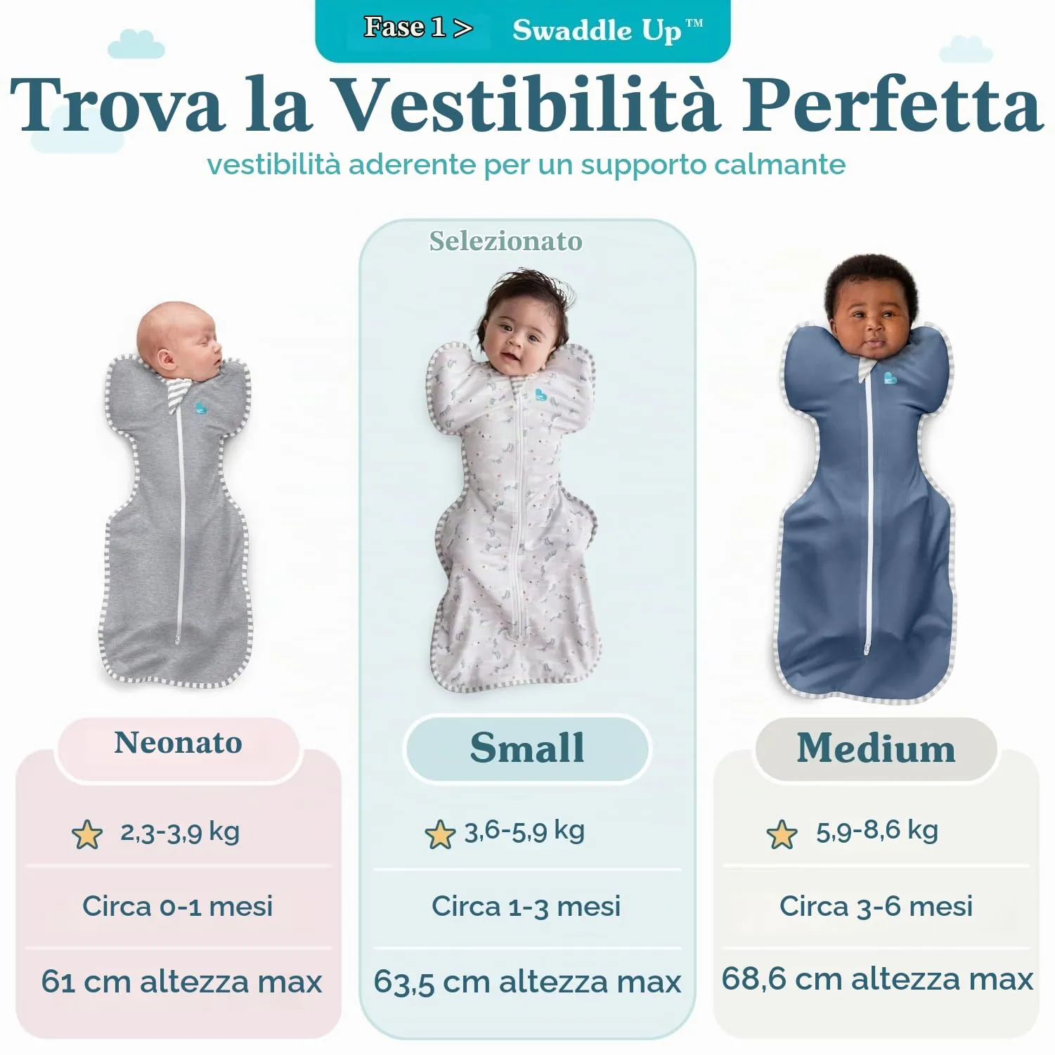 Love To Dream Sacco per dormire per bambino, doppia cerniera per facilitare il cambio del pannolino, posizione con le braccia sollevate, salutare per i fianchi, leggero e traspirante, temperature - immagine 3