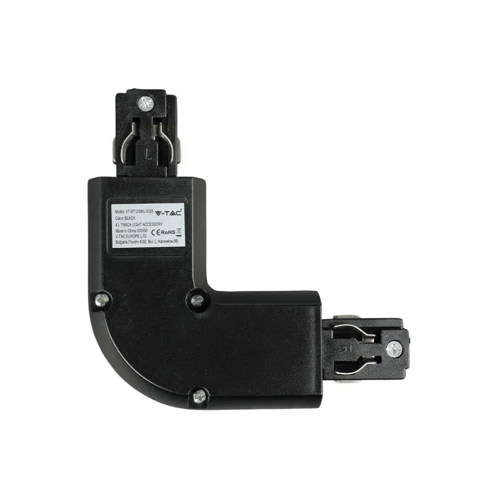 V-TAC Raccordo Trifase a L per Binario Colore Nero - immagine 1