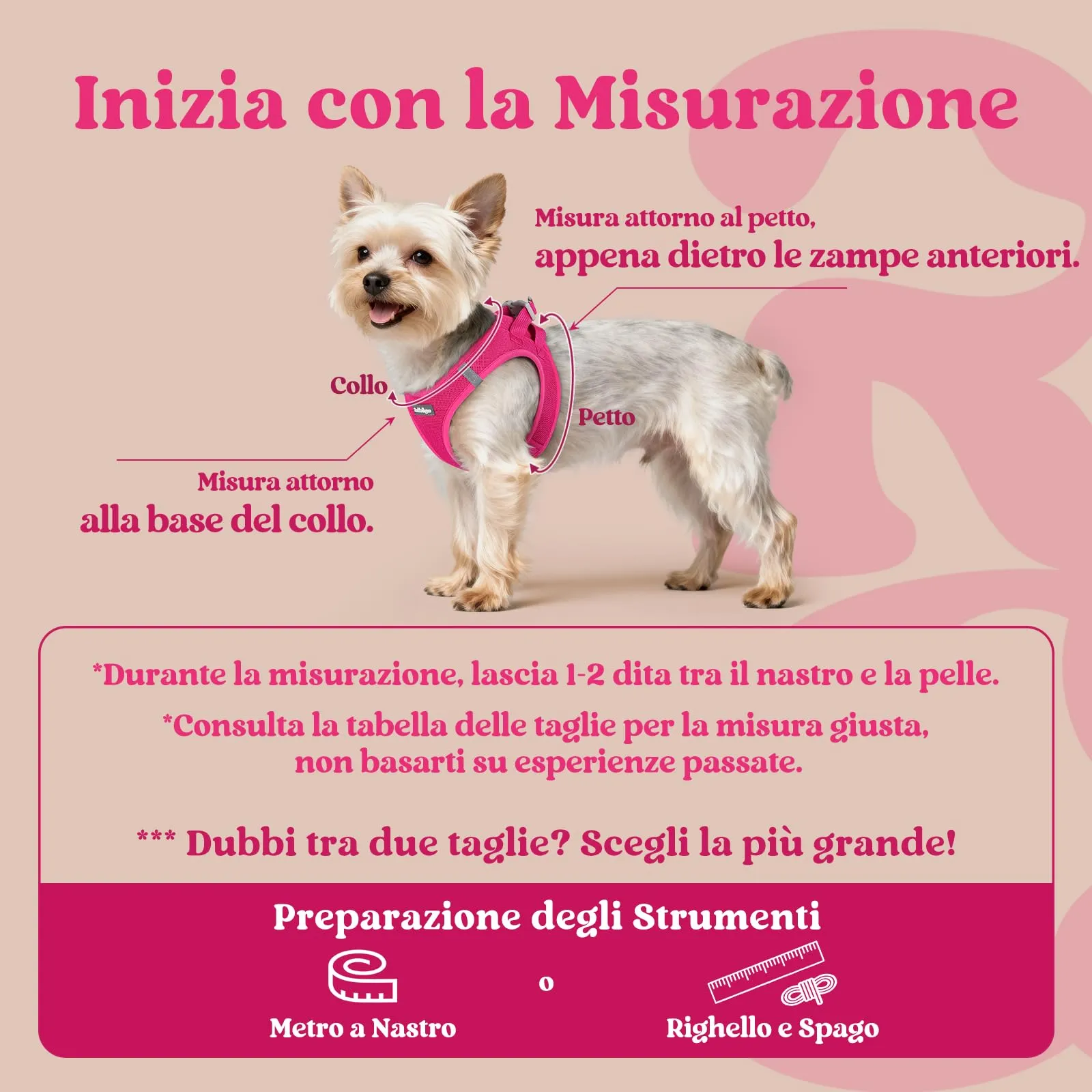 rabbitgoo Pettorina Cane Taglia Piccola, Leggero e Morbido, Rosa Rossa XXS - immagine 2