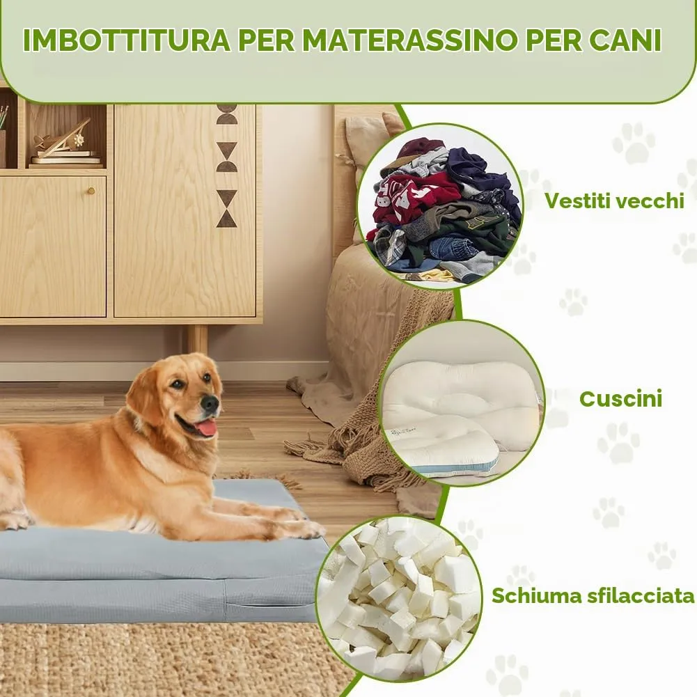 DUJUIKE Coprimaterasso di Ricambio Impermeabile per Cani, coprimaterasso per Animali Domestici, coprimaterasso per Cani Lavabile e sfoderabile, copricuccia con Cerniera (Grigio, L(102 x 69 x 10cm)) - immagine 6