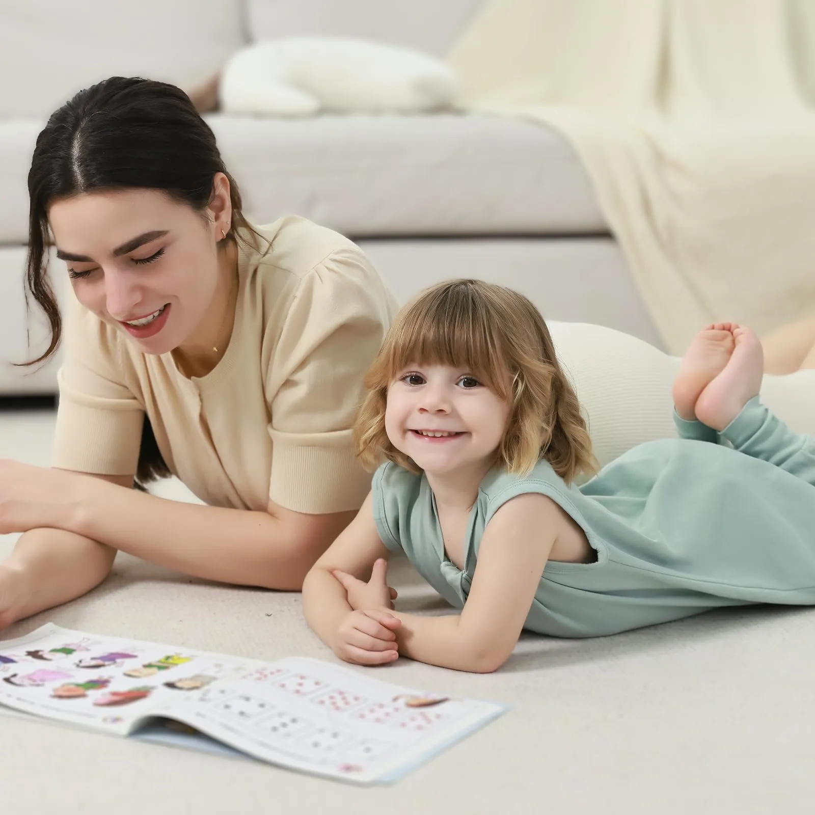 Mosebears Sacco Nanna 1 Tog per Bambini - Leggermente Imbottito Cotone Traspirante,primaverile e autunno(Calm Sage,95cm(3-4 anni)) - immagine 5