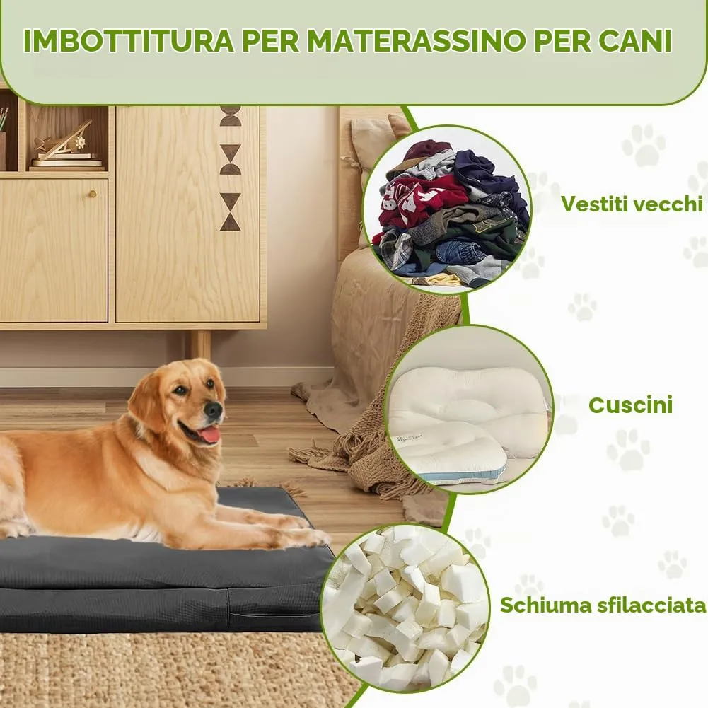 DUJUIKE Coprimaterasso di Ricambio Impermeabile per Cani, coprimaterasso per Animali Domestici, coprimaterasso per Cani Lavabile e sfoderabile, copricuccia (Nero, L(102 x 69 x 10cm)) - immagine 6