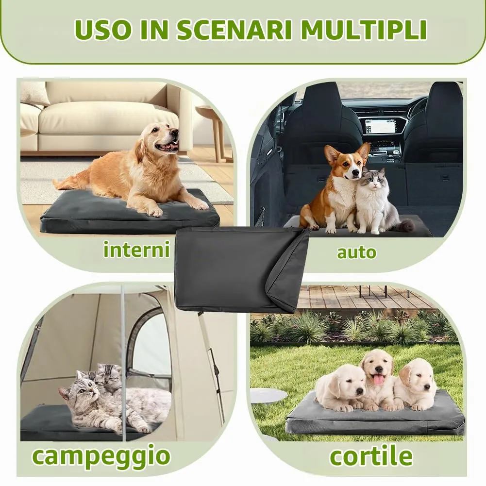 DUJUIKE Coprimaterasso di Ricambio Impermeabile per Cani, coprimaterasso per Animali Domestici, coprimaterasso per Cani Lavabile e sfoderabile, copricuccia (Nero, L(102 x 69 x 10cm)) - immagine 8