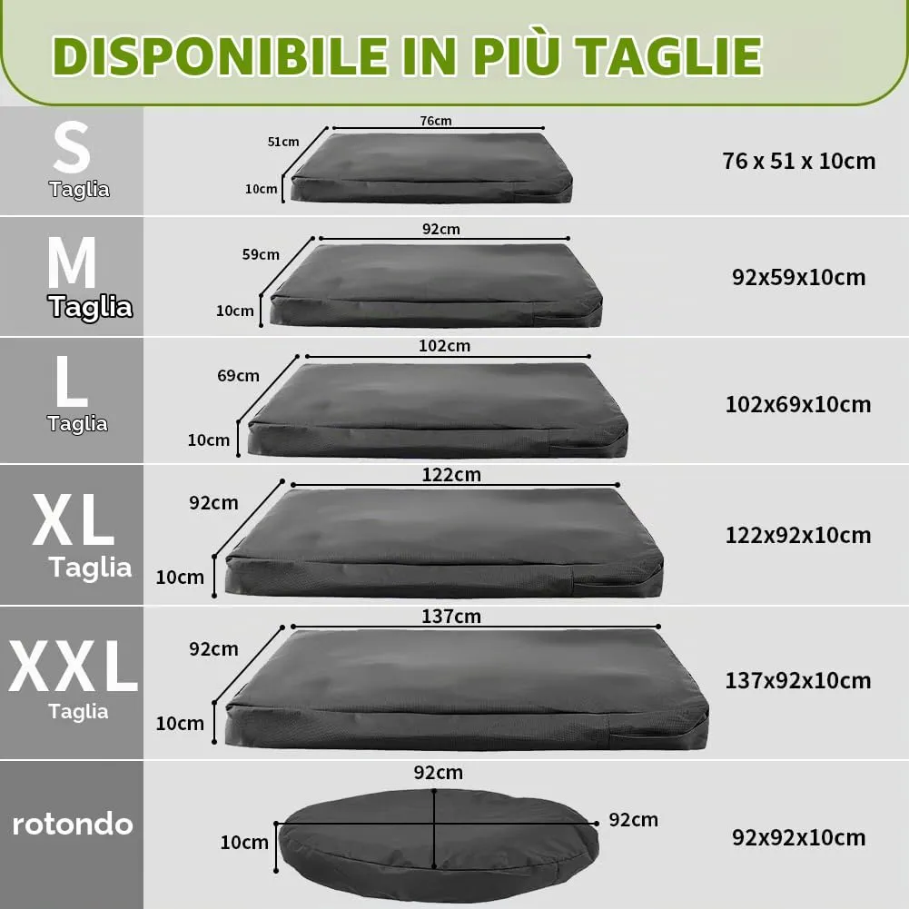 DUJUIKE Coprimaterasso di Ricambio Impermeabile per Cani, coprimaterasso per Animali Domestici, coprimaterasso per Cani Lavabile e sfoderabile, copricuccia con Cerniera (Nero, XL(122 x 92 x 10cm)) - immagine 5