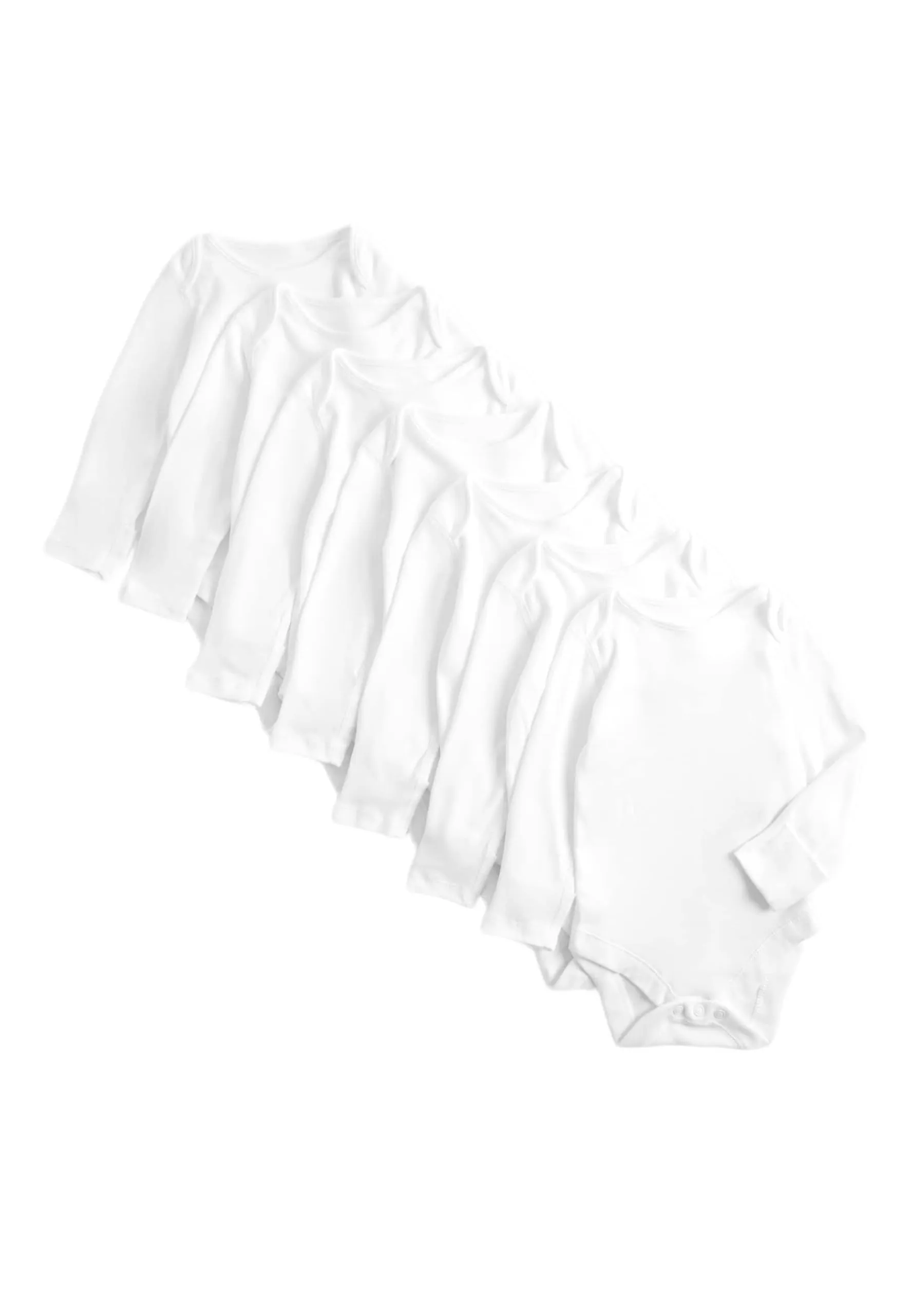 Marks & Spencer Body a maniche lunghe in puro cotone ‒ Confezione da 7 (2,3 kg-3 anni) bambini unisex Bianco 0 - immagine 1