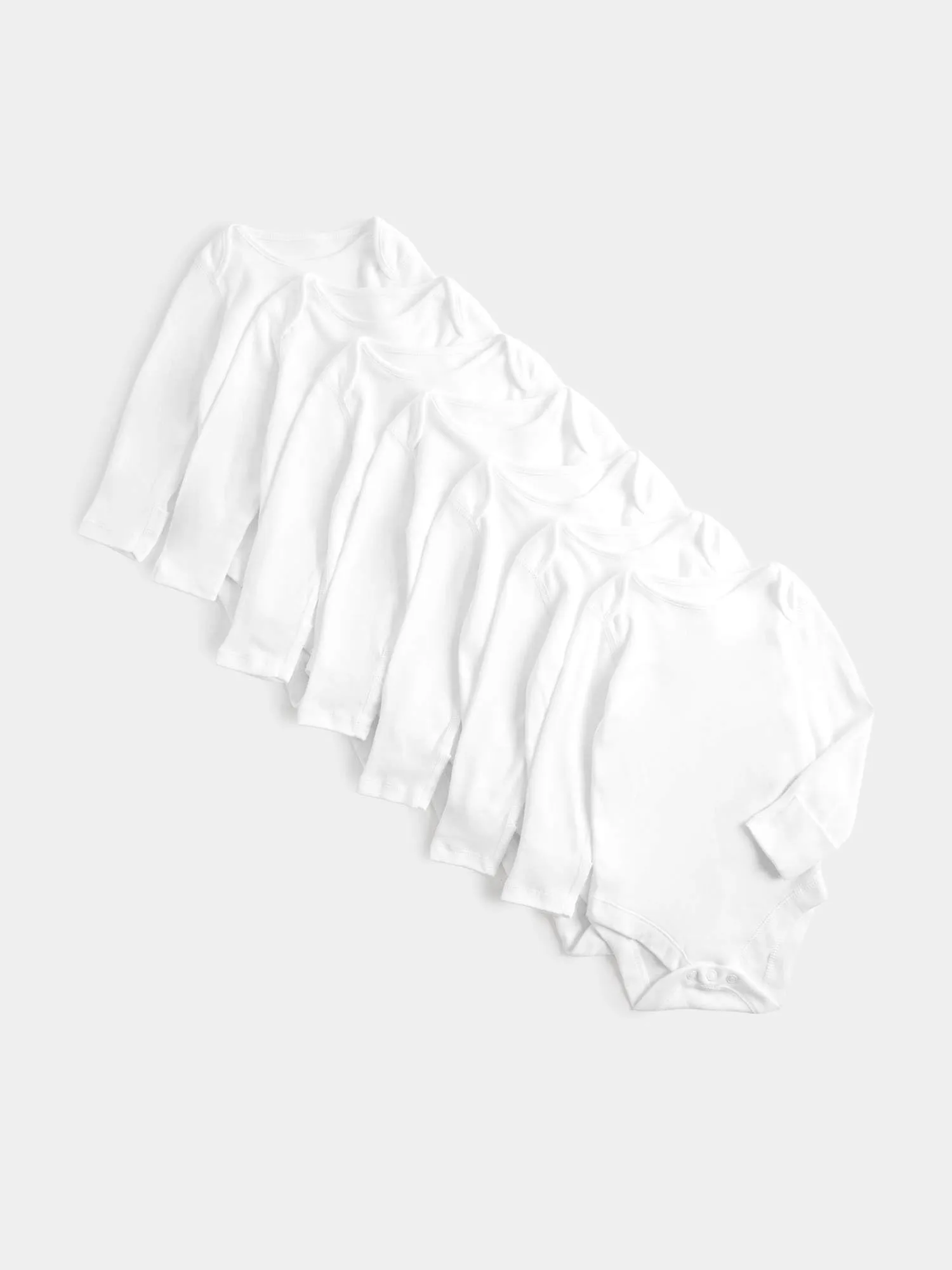 Marks & Spencer Body a maniche lunghe in puro cotone ‒ Confezione da 7 (2,3 kg-3 anni) bambini unisex Bianco 6 - immagine 2