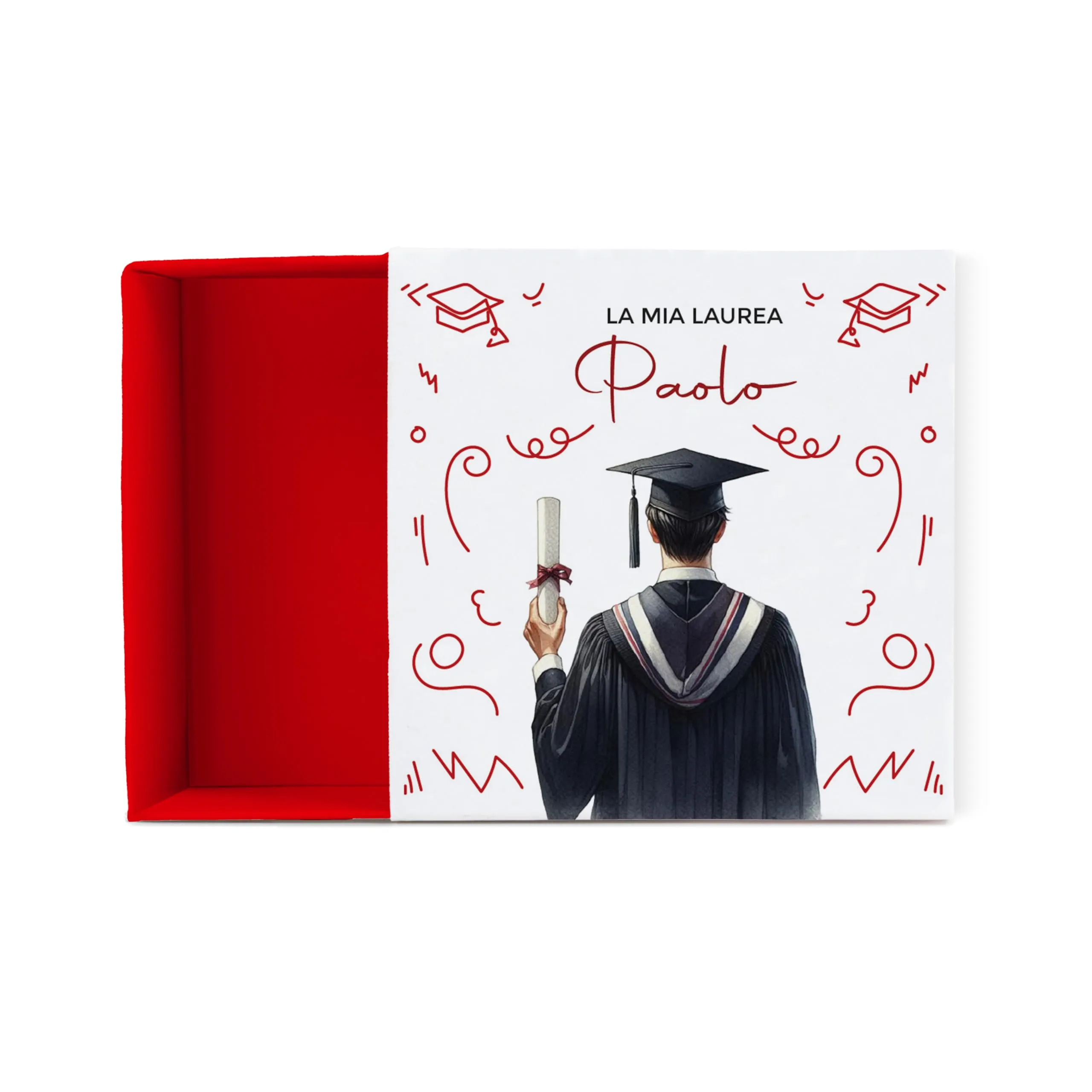 Scatoline Portaconfetti Laurea (24 Pezzi) β Personalizzabili con Nome e Data (Laureato Doodle) - immagine 2