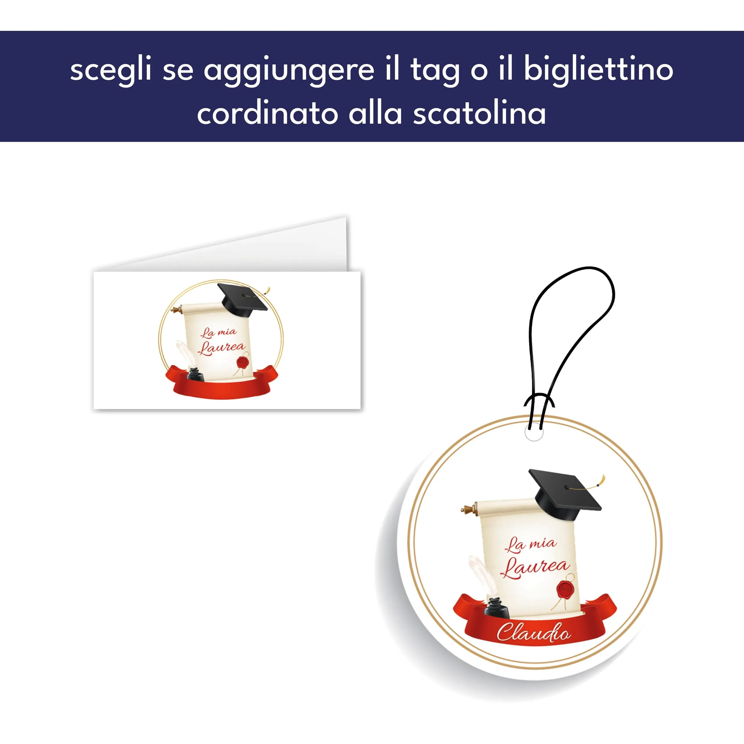 Scatoline Portaconfetti Laurea (24 Pezzi) – Personalizzabili con Nome e Data, (Pergamena e Tocco) - immagine 3